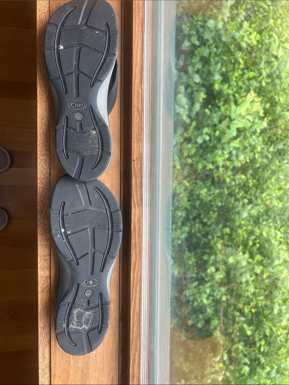 Chaco Olive Green Textured Footbed Flip Flops with Black Straps - Picture 5 of 5